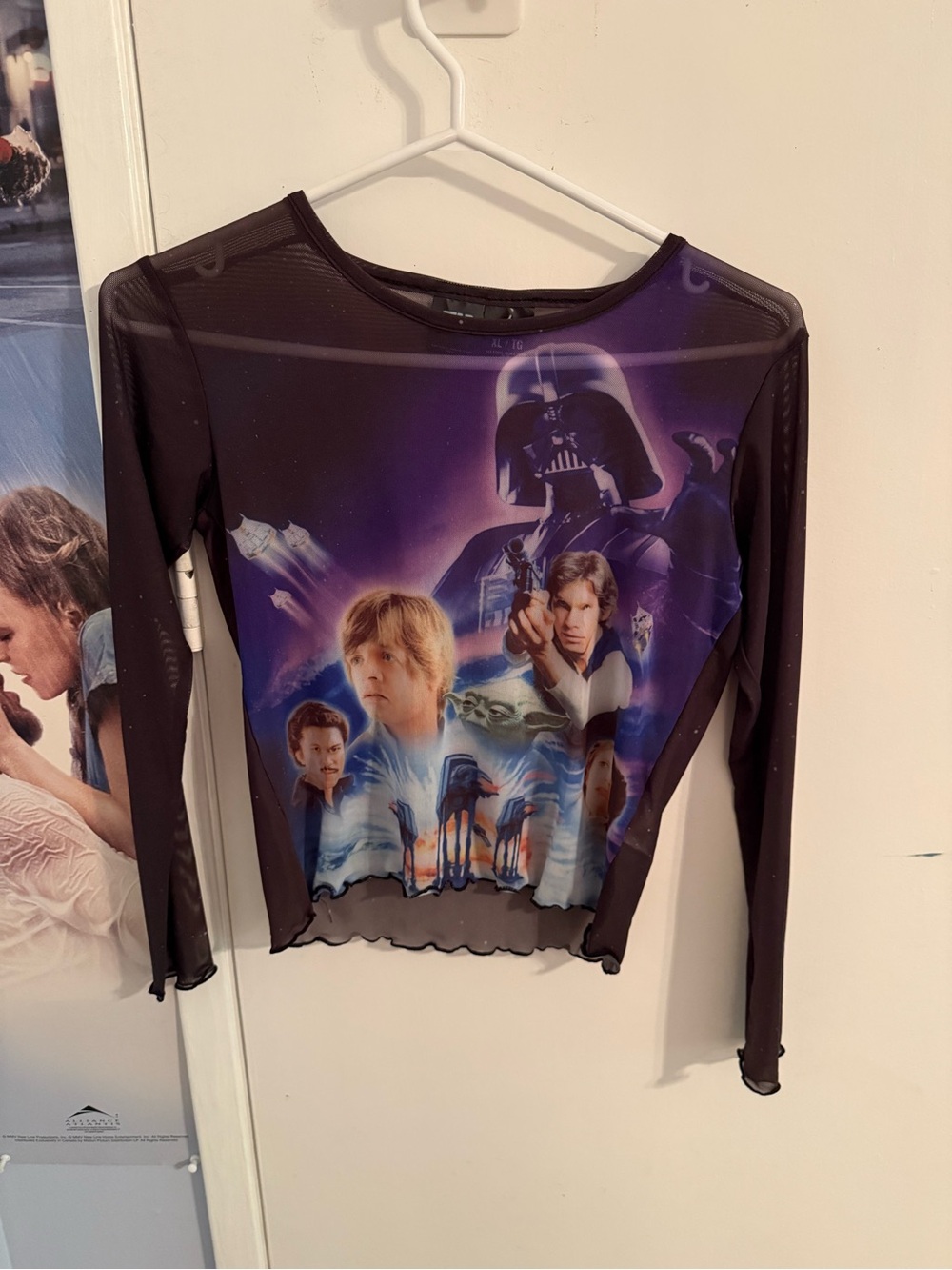 Star Wars Mesh Long Sleeve Graphic Top - Black, Purple, Blue